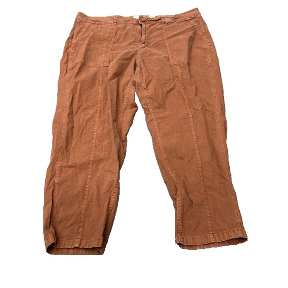 Anthropologie Womens The Wanderer Pants High Rise Straight Leg Orange Size 24W - Picture 1 of 7